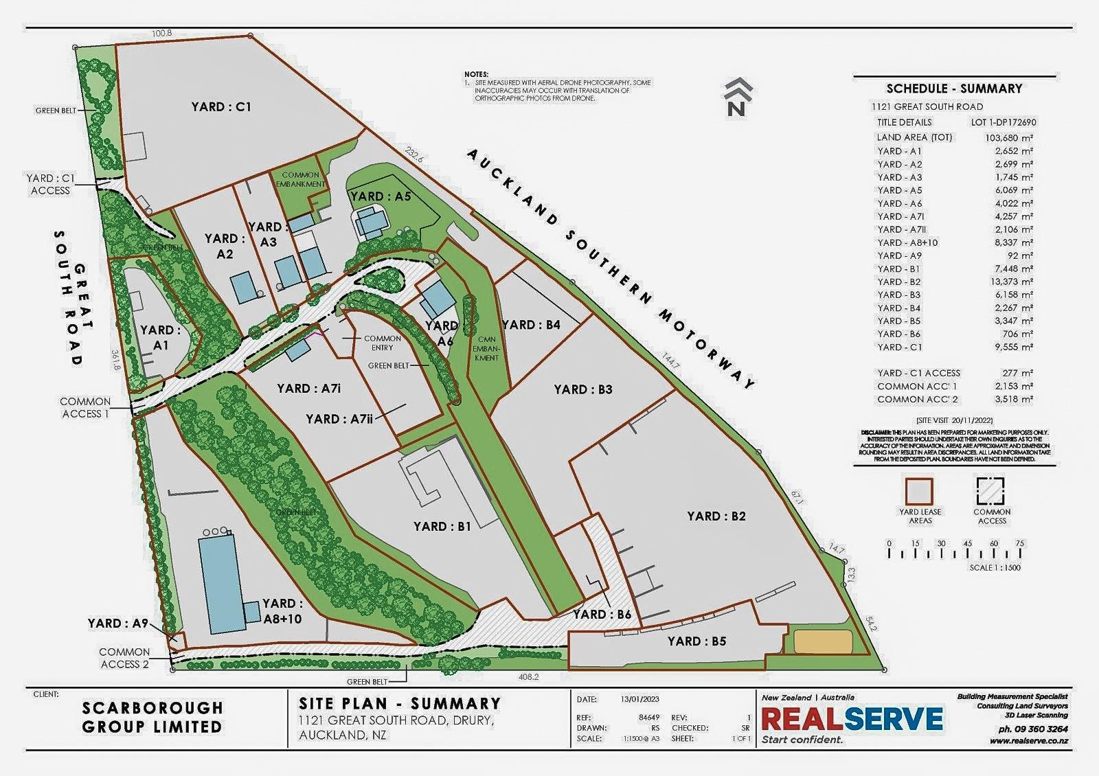 1121 Great South Road site plan